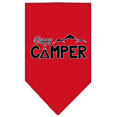 Happy Camper Screen Print Bandana Red Small